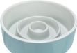 Trixie Voerbak - Anti Schrokbak - Slowfeeding - Keramiek - Grijs/Blauw - 14X14 cm - 450 ML