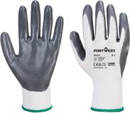 Portwest Flexo Grip Nitril Handschoen - Grijs/wit - L