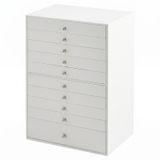 JOYFURNOS Organisateur de bijoux avec tiroirs, grande boîte de rangement, idée cadeau moderne pour chambre, 10 niveaux, blanc