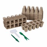 Relaxdays Kweekpotjes - Set van 240 - Incl. Accessoires - 5x3,5x3,5 cm