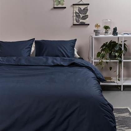 Ambiante Cotton Uni Dekbedovertrek - 240 x 220 cm - Blauw