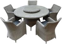 AVH-Collectie Bilbao Riccione dining tuinset 150 cm rond 7-delig grijs