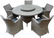 AVH-Collectie Bilbao Riccione dining tuinset 150 cm rond 7-delig grijs
