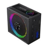 GAMEMAX RGB 850G voeding PC 850W volledig modulair, 80 Plus Gold, LLC + DC-DC, ARGB Sync, Japanse condensatoren, 140mm ARGB FDB ventilator, 9 beveiligingsfuncties, 10 jaar garantie, Zwart
