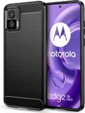 Techsuit Hoesje geschikt voor Motorola Edge 30 Neo - Carbon Silicone Back Cover - Zwart