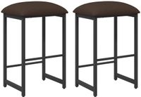 vidaXL Barkruk - 2 stuks - Taupe - 40 x 32 x 74 cm - Bewerkt hout