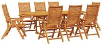 vidaXL Tuinset, 9-delig, bruin, massief acaciahout