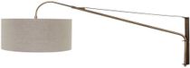 Steinhauer Wandlamp Elegant Classy 4751BR brons met grof grijs linnen kap Ø50 cm, Draaibaar, kantelbaar en uitschuifbaar