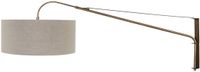 Steinhauer Wandlamp Elegant Classy 4751BR brons met grof grijs linnen kap Ø50 cm, Draaibaar, kantelbaar en uitschuifbaar