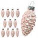 Decoris Kaemingk B.V. 12x Lichtroze Glazen Kerstballen Dennappel - 6 cm