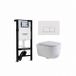 Geberit QeramiQ Dely Swirl Toiletset - 36.3x51.7cm - Geberit UP320 plieger inbouwreservoir - slimzitting - glans witte bedieningsplaat - rechthoekige knoppen - glans wit