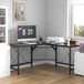 MODENUIT Bureau d'angle - Modèle d'angle pour bureau et télétravail - MDF et Acier - Noir - 150x150x76 cm