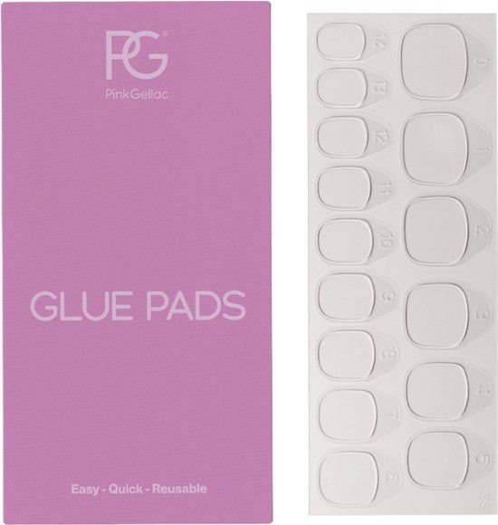 Pink Gellac Plakstickers voor Press On Nails - 150 Nail Glue Stickers