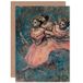 Edgar Degas Drie Dancers In Rood Kostuum Fijn Kunst Groeting Card Plus Envelop Blank Binnenkant T nzer