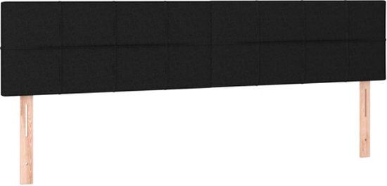 vidaXL Hoofdbord 180x5x78/88 cm stof zwart