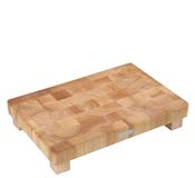 Zassenhaus Hackblock rubberboom, hoofdhout, snijplank met antislip voeten, 45 x 30 x 8,5 cm