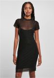 Urban Classics Mesh Double Layer Korte jurk Zwart 4XL