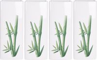 Humidificateur pour radiateur - 8x - imprimé feuille de bambou - blanc - dolomite - 8 x 4 x 21 cm - vaporisateur d'eau