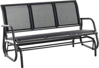 Merkloos Famanu Schommelbank - Tuinbank - Tuinschommel - Schommelstoelen - Zitbank - Classic Stijl Parkbank - 3-zits - Stalen Frame Buitenbank - Duurzaam - Textiel - 151 x 75 x 85 cm - Zwart