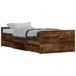 vidaXL Bedframe met hoofdeinde en voeteneinde, gerookt eikenhout, 90x200 cm