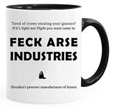 Acen Merchandise Father Ted, Feck Arse Industries – Fun keramische mok koffie thee beker – Perfect Valentijns/Pasen/zomer/Kerstmis/verjaardagscadeau