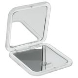 Fantasia Zakspiegel vierkant - kunststof wit, tweezijdig, normaal en 7-voudige vergroting, 8,5 x 8,5 cm, handige klapspiegel