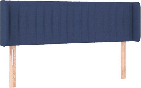 vidaXL Hoofdbord met randen 147x16x78/88 cm stof blauw