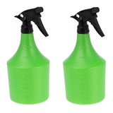 Relaxdays plantenspuit set van 2, 1 liter, schoonmaakspuit of plantensproeier, verstelbare sproeikop, groen/zwart