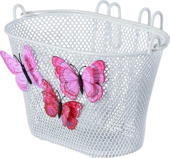 Basil Jasmin Butterfly Kinderfietsmand - Wit - Staal - 13.25L