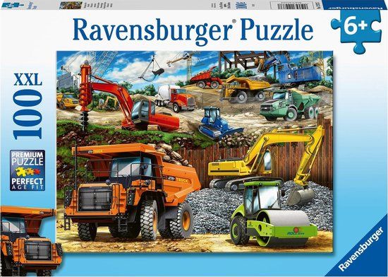 Ravensburger Bouwvoertuigen - Legpuzzel - 100 stukjes