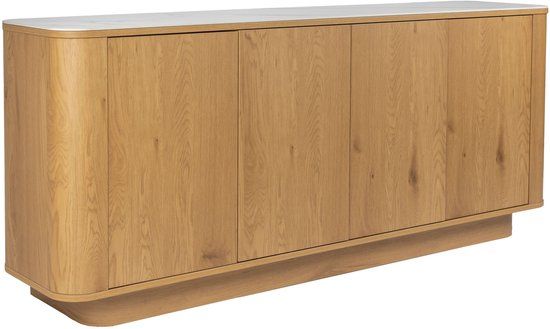 Housecraft Living Almira Dressoir Hoog 180 cm Hout/ Marmerlook Naturel