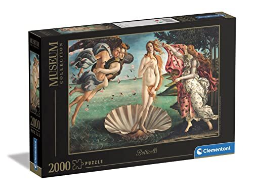 Clementoni - Museum Collection-Botticelli, The Birth of Venus Made in Italy, 2000 stukjes, kunst, puzzelafbeeldingen, beroemde schilderijen, plezier voor volwassenen, meerkleurig, medium, 32572