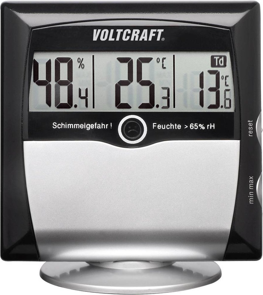 VOLTCRAFT MS-10 Luchtvochtigheidsmeter (hygrometer) 1 % Hrel 99 % Hrel Dauwpunt/schimmel waarschuwingsweergave