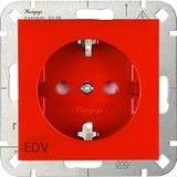 Kopp HK07 - Geaard stopcontact verhoogde aanraakbeveiliging met opdruk EDV, rood, 10-pack