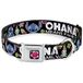 Buckle-Down Lilo & Stitch - Ohana betekent familiehalsband voor honden, veiligheidsgordelgesp, zwart en meerkleurig