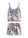 B by Ted Baker Korte pyjama camel / sand / lichtblauw / zwart