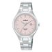Lorus dames horloge zilverkleurig staal roze wijzerplaat analoog RH749BX9