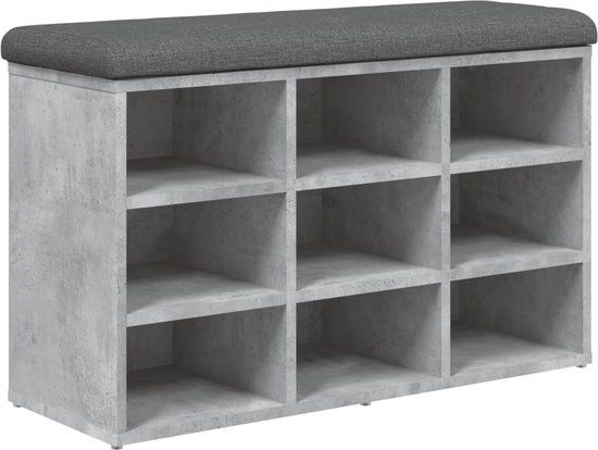 vidaXL Schoenenbank 82x32x50 cm bewerkt hout betongrijs