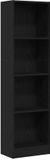 vidaXL Boekenkast Zwart Eiken 40x24x143 cm