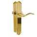Amig Deurklinkset met plaat - 8 mm vierkante spindel - 256 x 48 mm - Staal - Mat messing afwerking
