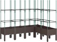 vidaXL Plantenbak met latwerk 160x120x142,5 cm polypropeen bruin
