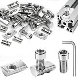 M6 Groefstenen Set van 120 Stuks - Hoogwaardig Koolstofstaal voor 3D-printer - Zilver