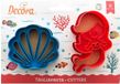 Decora Koekjesuitsteker Plastic - Zeemeermin en Schelp pk/2