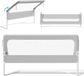 TRUEFLASH SAS Barrière de lit 180 cm - Universel - Pliable - Gris