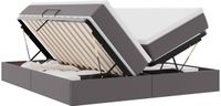 vidaXL Opbergbed met matras en opslag Grijs 200 x 200 cm Kunstleer