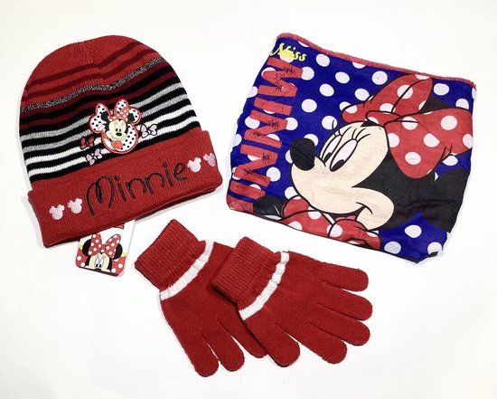 Disney Minnie Mouse Winter Set 3-delig - Rood - Maat 54 cm (3-7 jaar)