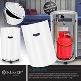 Kesser Gaskachel keramisch 4200 Watt Mobiele Kachel incl. gasdrukregelaar gasslang - camping gaskachel incl. beschermhoes, keramische infraroodbrander, butaan- of propaangasflessen tot 15 kg - Wit