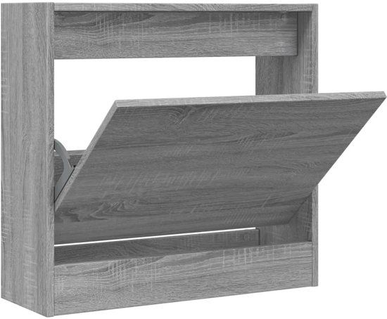vidaXL Schoenenkast 60x21x57 cm bewerkt hout grijs sonoma eikenkleurig