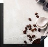 Merkloos KitchenYeah® Inductie beschermer 78x78 cm - Koffie - Inductiebeschermer - Wit