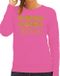 Bellatio Decorations Foute Kersttrui/Sweater Dames - Boring Christmas - Roze - Glitter Goud XS